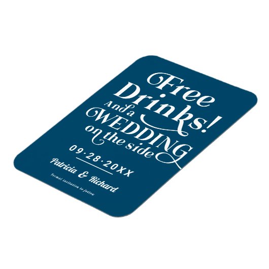 Magnet Flexible Boissons Gratuites Amusant Mariage Décontracté Enr (Côté Gauche)