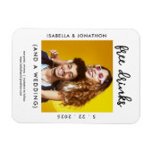 Magnet Flexible Boissons gratuites amusantes Enregistrer la date C (Horizontal)