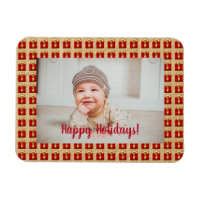 Boîte cadeau de Noël Rouge et Or personnalisée