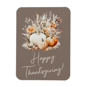 Magnet Flexible Bon thanksgiving d'aquarelle Citrouilles d'herbe s