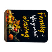 Magnet Flexible Bon thanksgiving Famille Belle Cornucopia (Horizontal)