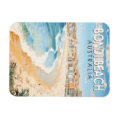 Magnet Flexible Bondi Beach Australie Travel Art Vintage (Horizontal)