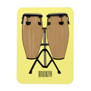 Magnet Flexible Bongo, dessin animé de batterie
