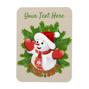 Magnet Flexible Bonhomme de neige bébé avec ornement de flocons de