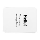 Magnet Flexible Bonjour ajouter un message de nom simple minimum é (Horizontal)