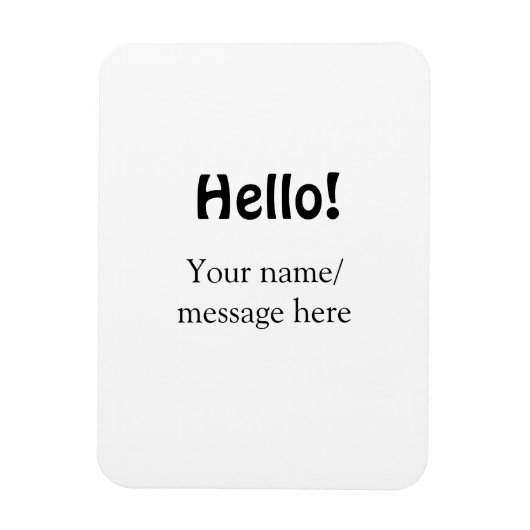 Magnet Flexible Bonjour ajouter un message de nom simple minimum é (Vertical)