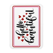 Magnet Flexible Bonjour Beaux Coeurs Modernes (Vertical)