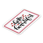 Magnet Flexible Bonjour Beaux Coeurs Modernes (Côté Gauche)