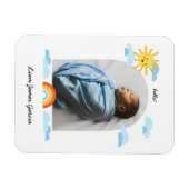 Magnet Flexible Bonjour Bébé Soleil Nuages Rainbow Photo (Horizontal)