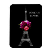 Magnet Flexible Bonjour Belles Pierres Dramatiques Avec Tour Eiffe (Vertical)