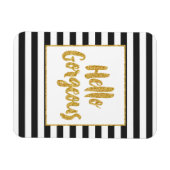 Magnet Flexible Bonjour Magnifique Black & White Gold Parties scin (Horizontal)