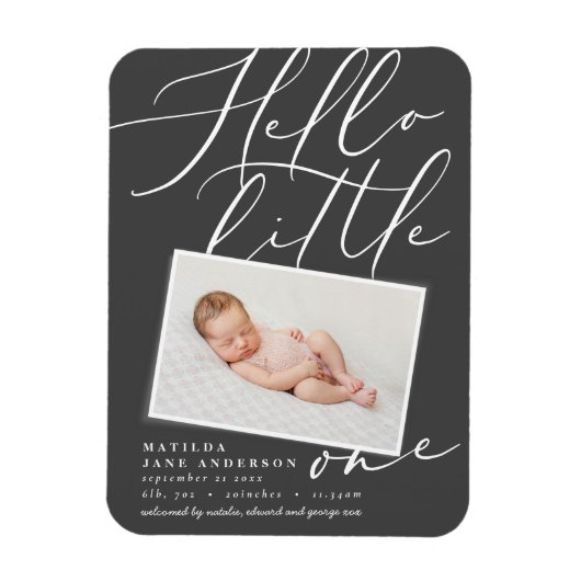 Magnet Flexible Bonjour petit un chic élégant photo moderne (Vertical)