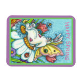 MAGNET FLEXIBLE BONJOUR PRINTEMPS FLUTTERBUN RABBIT, FUNNY BUNNY F (Horizontal)