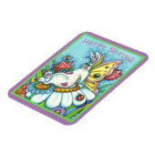 MAGNET FLEXIBLE BONJOUR PRINTEMPS FLUTTERBUN RABBIT, FUNNY BUNNY F (Côté Gauche)