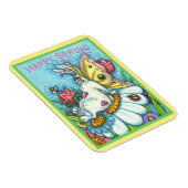 MAGNET FLEXIBLE BONJOUR PRINTEMPS FLUTTERBUN RABBIT, FUNNY BUNNY F (Côté Droit)