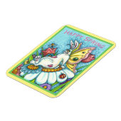 MAGNET FLEXIBLE BONJOUR PRINTEMPS FLUTTERBUN RABBIT, FUNNY BUNNY F (Côté Gauche)