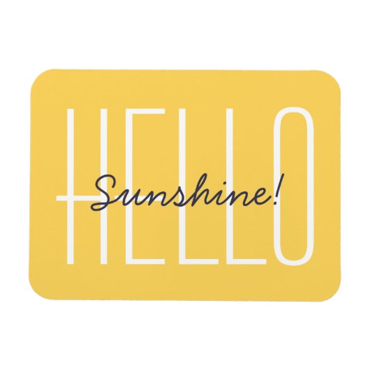 Magnet Flexible Bonjour Typographie Jaune Sunshine Citation (Horizontal)