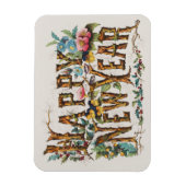 Magnet Flexible Bonne année dans les troncs d'arbres, les Acornes  (Vertical)