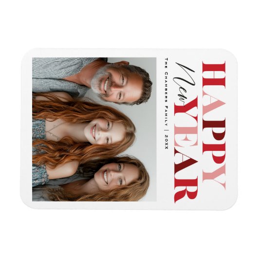 Magnet Flexible Bonne année Red Design (Horizontal)