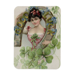 Magnet Flexible Bonne Chance - Carte vintage de la Saint-Patrick