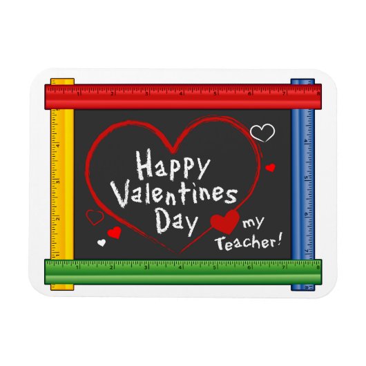 Magnet Flexible Bonne enseignante Saint-Valentin ! (Horizontal)