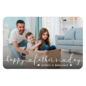 Magnet Flexible Bonne Fête des pères photo Calligraphie (Horizontal)