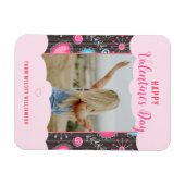 Magnet Flexible Bonne Saint Valentin Whimsy Pink Blue Heart Nom de (Horizontal)