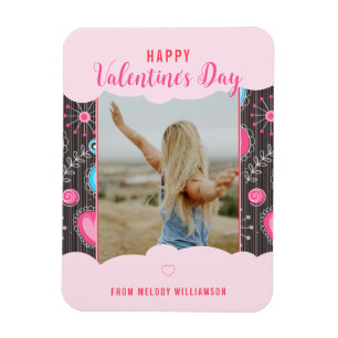 Magnet Flexible Bonne Saint Valentin Whimsy Pink Blue Heart Nom de
