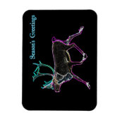 Magnet Flexible Bonnes Fêtes - Caribou électrique (Vertical)