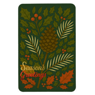 Magnet Flexible Bonnes Fêtes mi-siècle automne et hiver