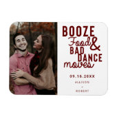 Magnet Flexible Booze Food & Bad Dance Déplace Funny Date Photo (Horizontal)