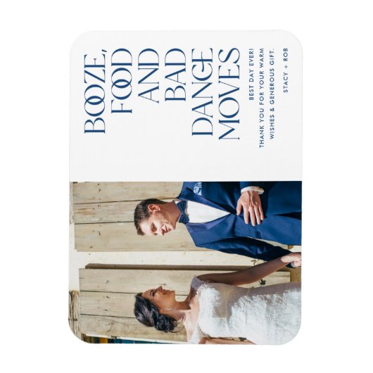 Magnet Flexible Booze Food Mauvaise Danse Déplace Merci Mariage (Vertical)