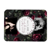 Magnet Flexible Bordeaux Red Roses Shadowy Grey Floral Date de sau (Horizontal)