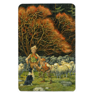 Magnet Flexible Border collie Magnet~Shepherd et mouton