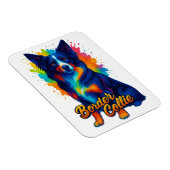 Magnet Flexible Border Collie Pop Art Vibrant (Côté Droit)