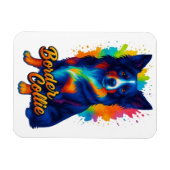 Magnet Flexible Border Collie Pop Art Vibrant (Horizontal)