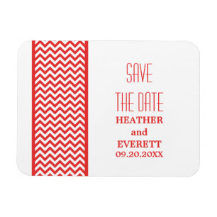 Magnet Flexible Bordure Chevron Enregistrer l'aimant de date, roug