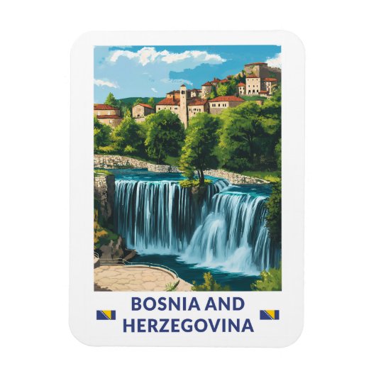 Magnet Flexible Bosnie-Herzégovine Jajce Illustration Art (Vertical)