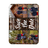 Magnet Flexible Bossed Leather 4 Photos Enregistrer la date Mariag (Vertical)