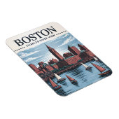 Magnet Flexible Boston Charles River Voiliers City Skyline Travel (Côté Droit)