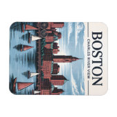 Magnet Flexible Boston Charles River Voiliers City Skyline Travel (Horizontal)