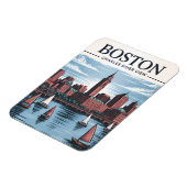 Magnet Flexible Boston Charles River Voiliers City Skyline Travel (Côté Gauche)