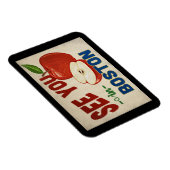 Magnet Flexible Boston Massachusetts Apple - Vintage voyage (Côté Droit)