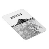 Magnet Flexible Boston Massachusetts City Skyline avec carte (Côté Droit)