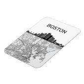 Magnet Flexible Boston Massachusetts City Skyline avec carte (Côté Gauche)