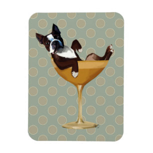 Magnet Flexible Boston Terrier en verre à cocktail