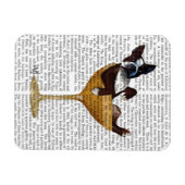 Magnet Flexible Boston Terrier en verre à cocktail 2 (Horizontal)