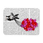 Magnet Flexible Boston Terrier Et Ballons (Horizontal)