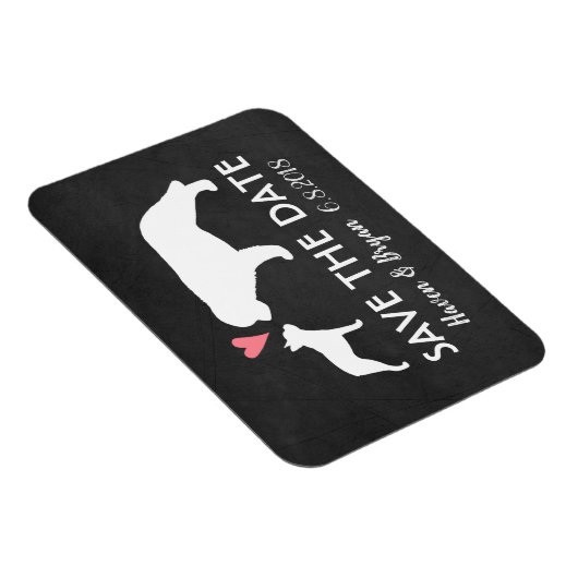 Magnet Flexible Boston Terrier et Saint Bernard Enregistrer la dat (Côté Droit)