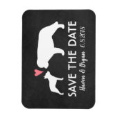 Magnet Flexible Boston Terrier et Saint Bernard Enregistrer la dat (Vertical)